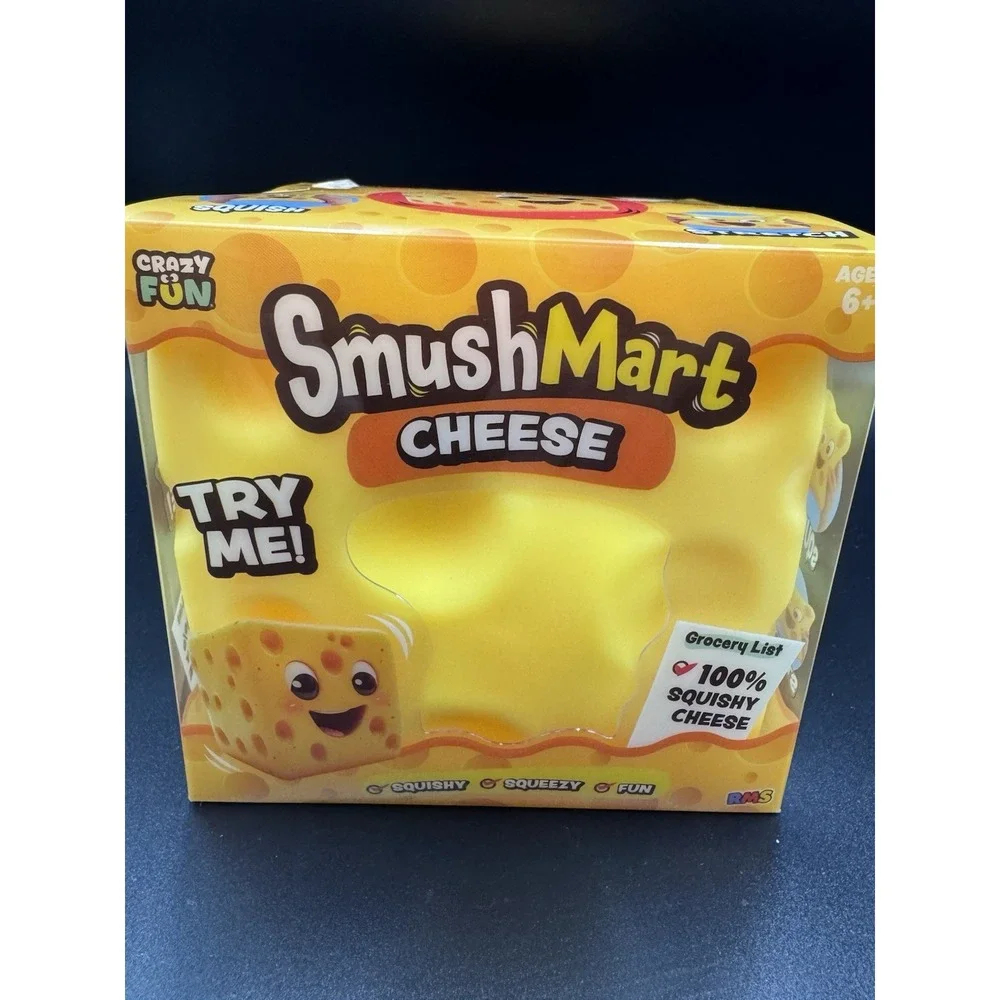 NEW SmushMart CHEESE 5 in. Squishy Squeezy Stretchy SEALED VIRAL From Five Below